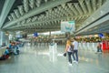 People baggage Frankfurt airport hall