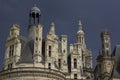 Detail of roofscape and railings Chateau de Chambord, Chambord France