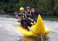 People on a banana boat Royalty Free Stock Photo