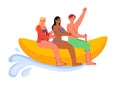 People at banana boat vector concept Royalty Free Stock Photo