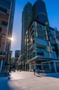 People at Barangaroo precinct walking early in the morning