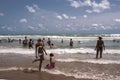 People bathing on the beach