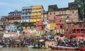 People bathing on the Ganges Holy River in Varanasi, India