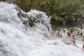 People bathing in natural spa of the hot Mill waterfalls of cascate dele Mulino. Grosseto, Tuscany, Royalty Free Stock Photo