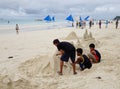 People on beach in Boracay island, Philippines Royalty Free Stock Photo