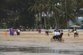 People on the beach in Chaung Thar, Myanmar Royalty Free Stock Photo