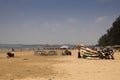 People on the beach in Chaung Thar, Myanmar Royalty Free Stock Photo
