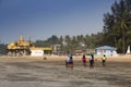 People on the beach in Chaung Thar, Myanmar Royalty Free Stock Photo