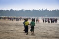 People on the beach in Chaung Thar, Myanmar Royalty Free Stock Photo