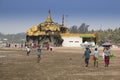 People on the beach in Chaung Thar, Myanmar Royalty Free Stock Photo