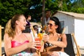 People at beach drinking having a party Royalty Free Stock Photo