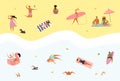 People on the beach illustration Royalty Free Stock Photo