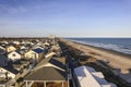 People on Beach Near Oceanfront Homes at Myrtle Beach, SC Royalty Free Stock Photo