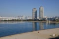 People on the beach in Odaiba island, Tokyo, Japan Royalty Free Stock Photo