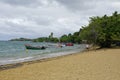 People on beach in Presqu`Ile de la Caravelle on January 1,2017, Martinique, Royalty Free Stock Photo