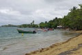 People on beach in Presqu`Ile de la Caravelle on January 1,2017, Martinique,