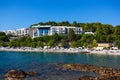 People on the beach in Rovinj town, Croatia Royalty Free Stock Photo