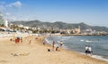 People at the beach in Sitges, Spain