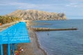 People on the beach of Sudak, Crimea