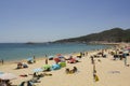 People on the beach on summer day Royalty Free Stock Photo