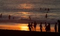 People on the Beach sunset Royalty Free Stock Photo