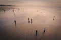 People on the beach at sunset. Pismo Beach, beautiful California Central Coast Royalty Free Stock Photo