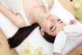 People, beauty, spa, healthy lifestyle and relaxation concept - Royalty Free Stock Photo