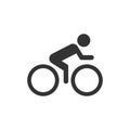 People on bicycle sign icon in flat style. Bike vector illustration on white isolated background. Men cycling business concept Royalty Free Stock Photo