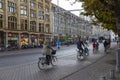 People on bicycles. City Hague. Holland