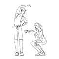 People With Bionic Limbs Fitness Exercising Vector