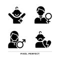 People black glyph icons set on white space Royalty Free Stock Photo