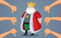 People Blaming Bad King Ruler Vector Cartoon Illustration