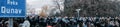 People blocking roads and bridges in city protesting against expropriation law and lithium mining project of Rio Tinto Royalty Free Stock Photo