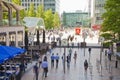 People blur. Office people moving fast to get to work at early morning in Canary Wharf aria Royalty Free Stock Photo