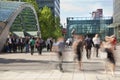 People blur. Office people moving fast to get to work at early morning in Canary Wharf aria Royalty Free Stock Photo