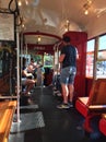 Interior of a historic New Orleans Streetcar Royalty Free Stock Photo