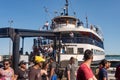 People boarding the ferry on Toronto center Island 2019 Royalty Free Stock Photo