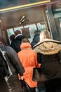 People Boarding A Public Transport Bus Royalty Free Stock Photo