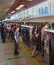 People boarding subway train. Singapore Royalty Free Stock Photo