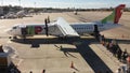 People boarding TAP plane