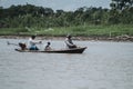 People on the boat fishing on the Amazon river Royalty Free Stock Photo