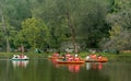 People boat riding at the kodaikanal lake near the boat house.