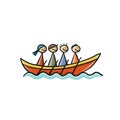 People in boat. Sketch for your design