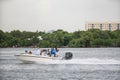 People boating in Miami on the weekend. Image taken with a supertelephoto lens