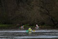 People boating on river in Latvia