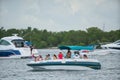 People boating on the weekend in Miami. Shot taken with a 300mm telephoto lens