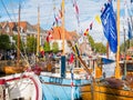 People and boats during Admiralty Days of Dokkum, Friesland, Net Royalty Free Stock Photo