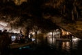 People on boats in Drach Caves, Mallorca