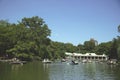 People on boats in a pond in Central Park Royalty Free Stock Photo