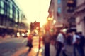 People in bokeh, street of London Royalty Free Stock Photo